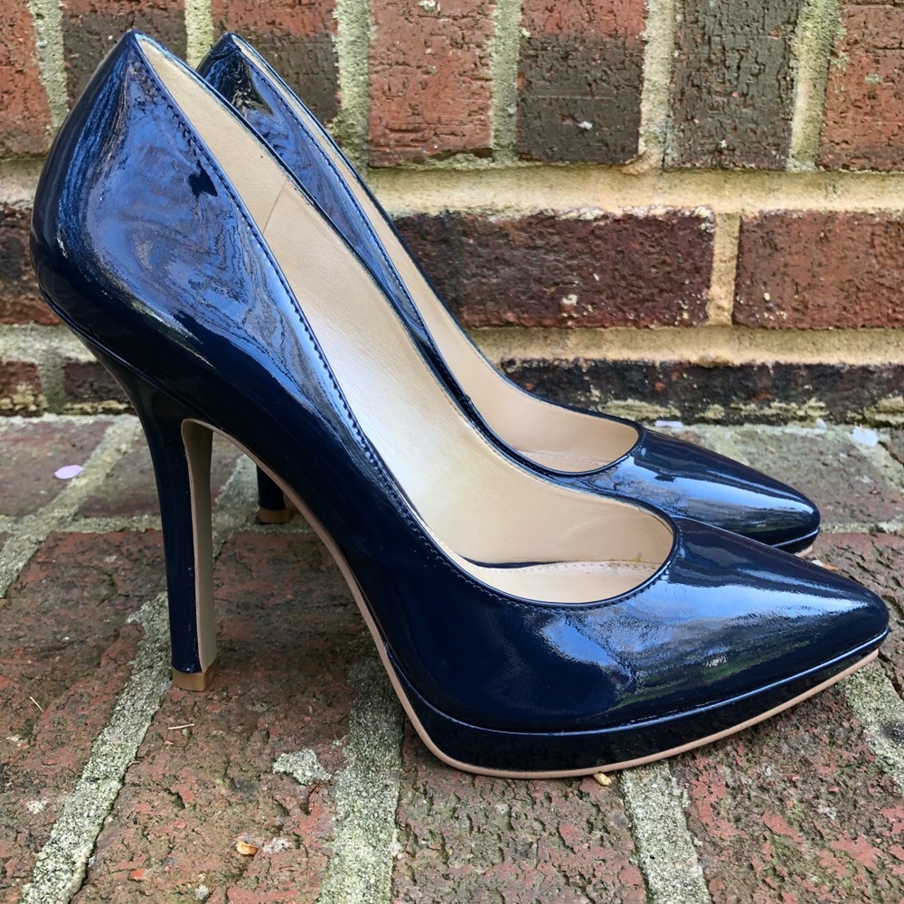 Nine West navy blue patent high heels
